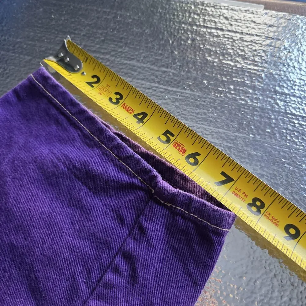 Vintage 90s Hard Core Purple Denim Jeans Cartoon Graphic Pockets 27x28 Y2K Retro